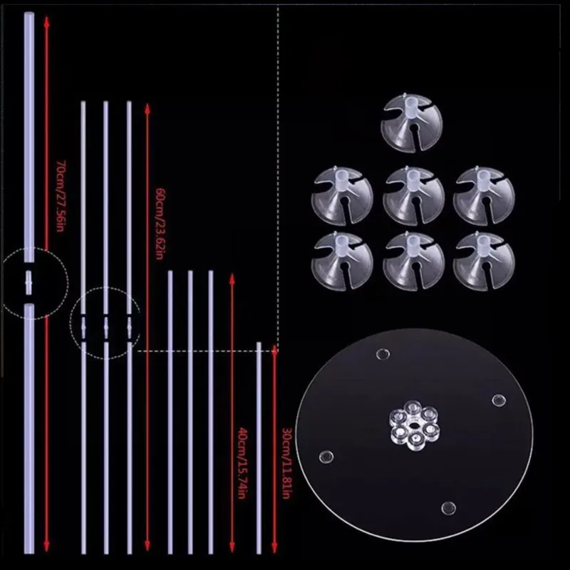 Держатель для воздушных шаров с 7 трубками стойка из прозрачного пластика украшение дня рождения детской