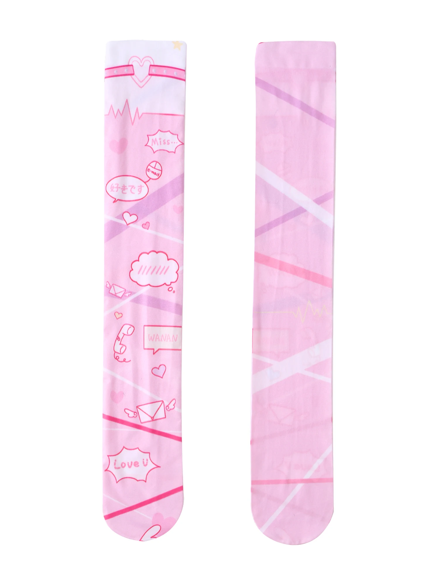 Чулки выше колена с принтом для женщин и девочек длинные чулки из полиэстера в