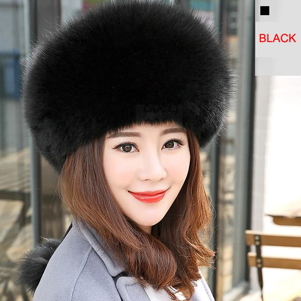 100% настоящая русская качественная шапка лисы модная повседневная женская
