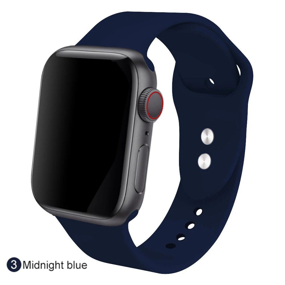 Ремешок для часов для Apple 38 мм 42 мм iWatch 5 ремешок 44 мм 40 мм Ремень спортивный силиконовый браслет часы аксессуары для Apple 5 4 3 2 1 - Цвет ремешка: 3