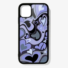 Phone Case For IPhone 12 Mini 11 Pro XS Max X XR 6 7 8 Plus SE20 High Quality TPU Silicon Cover Blue Heart Swirl Pattern