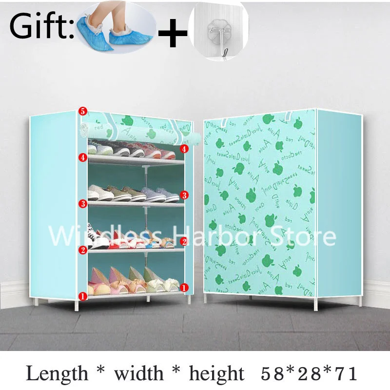 

Многослойный шкаф для обуви, вертикальный компактный нетканый органайзер для обуви, простая комбинированная подставка-держатель, полка дл...