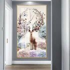 Алмазная картина сделай сам с животными, оленем, новинка 2021, наклейки для крыльца, ландшафта, цветка, точки, вышивка крестиком, полный семейный подарок