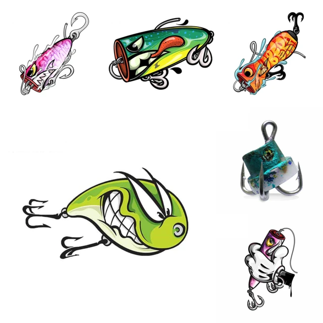 JuYouHui Exterior Accessories Decal Creativity Fishing Lure Car