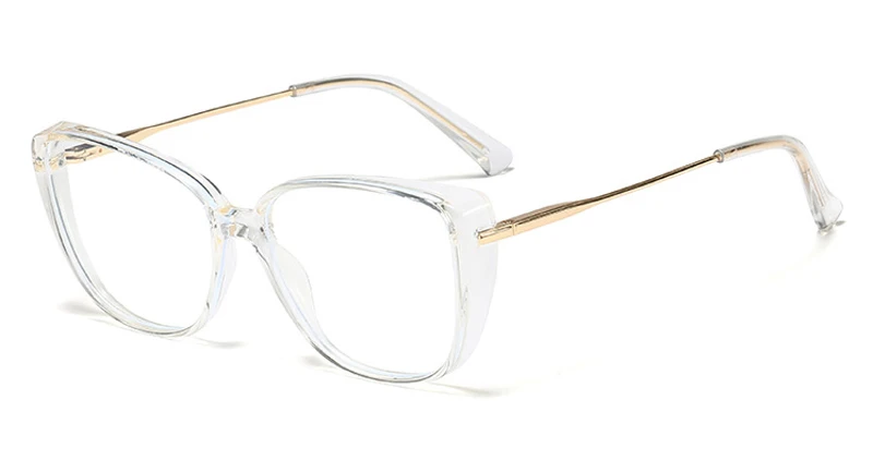 transparent frame Peekaboo tr90, анти-синий светильник, очки для женщин, компьютер, половина металла, женские оптические очки, кошачий глаз, женские подарки, аксессуары - Цвет оправы: transparent frame
