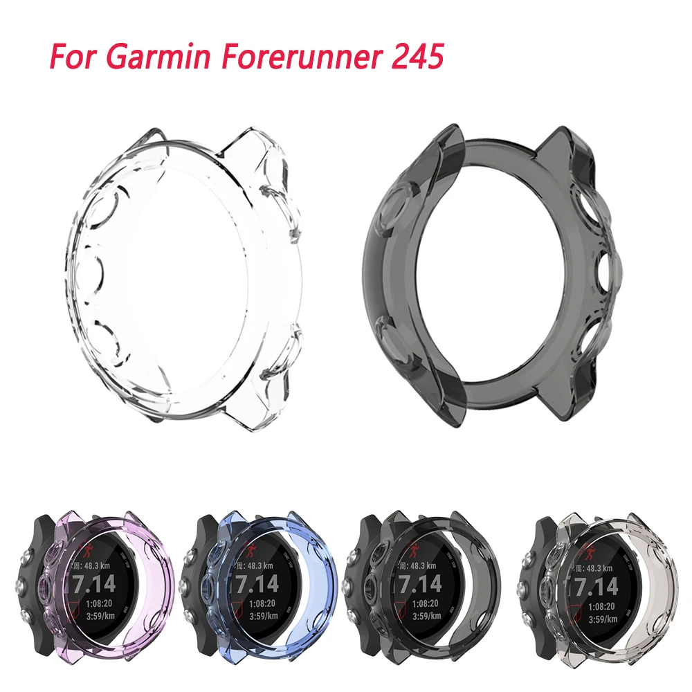 

Прозрачный чехол для Garmin Forerunner 245 245 м, защитный чехол, аксессуары, мягкая рамка из ТПУ, защитный бампер
