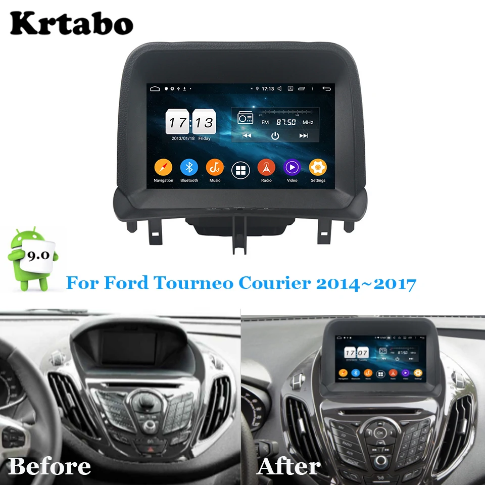 Автомобильный радиоприемник Android мультимедийный плеер Octa core 4G RAM для Ford Tourneo Courier