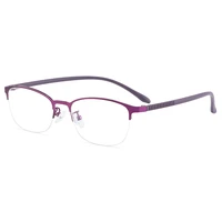 gmei optical urltra light women titanium alloy oval half rim glasses frames eyewear with flexible legs ip electroplating y2515