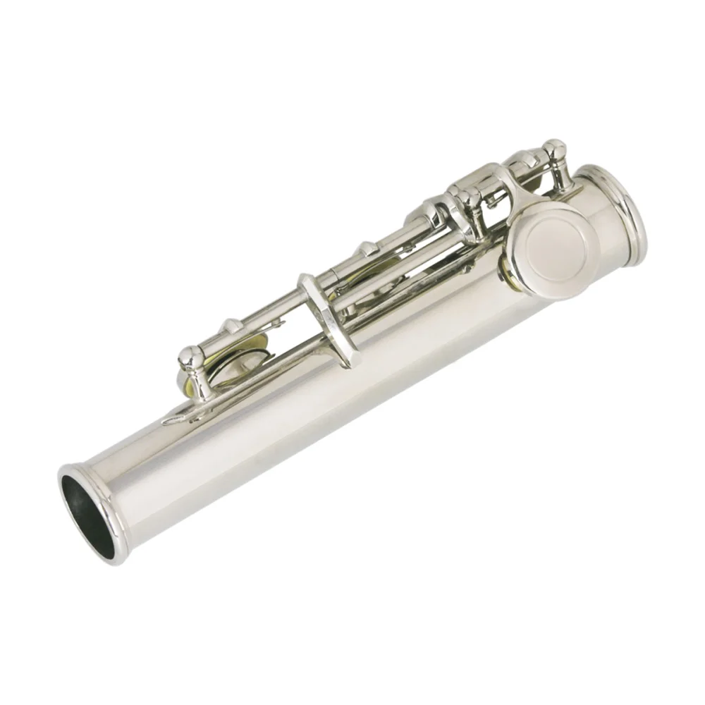 

Professional Silver Glossy Closed Hole Flute with Leather Case Cleaning Rod Wipe Cloth Joint Grease and