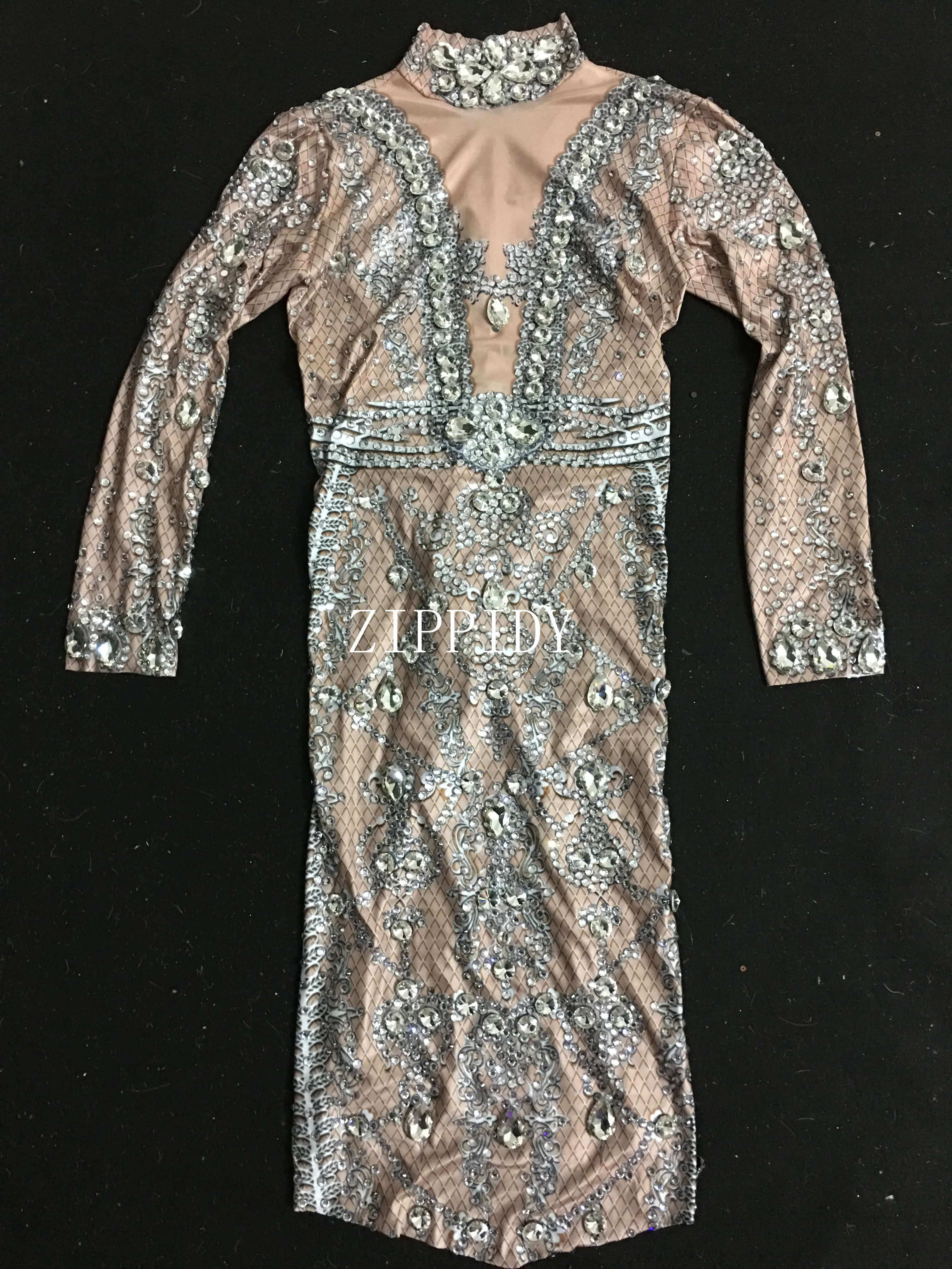 Горячая Распродажа платье-стретч с большими кристаллами вечерние платья со