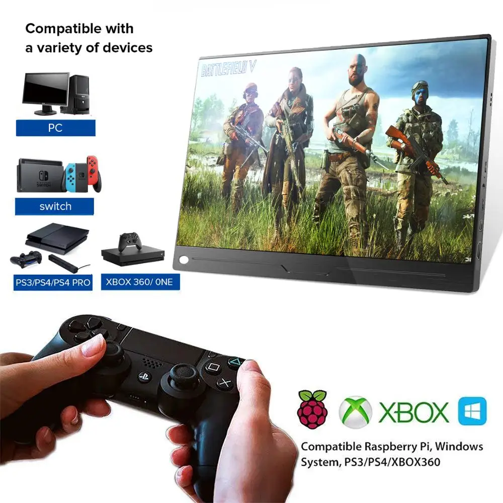 UPERFECT Портативный монитор 13 3 дюймов 1080p USB с Динамик ультра тонкий Экран Дисплей