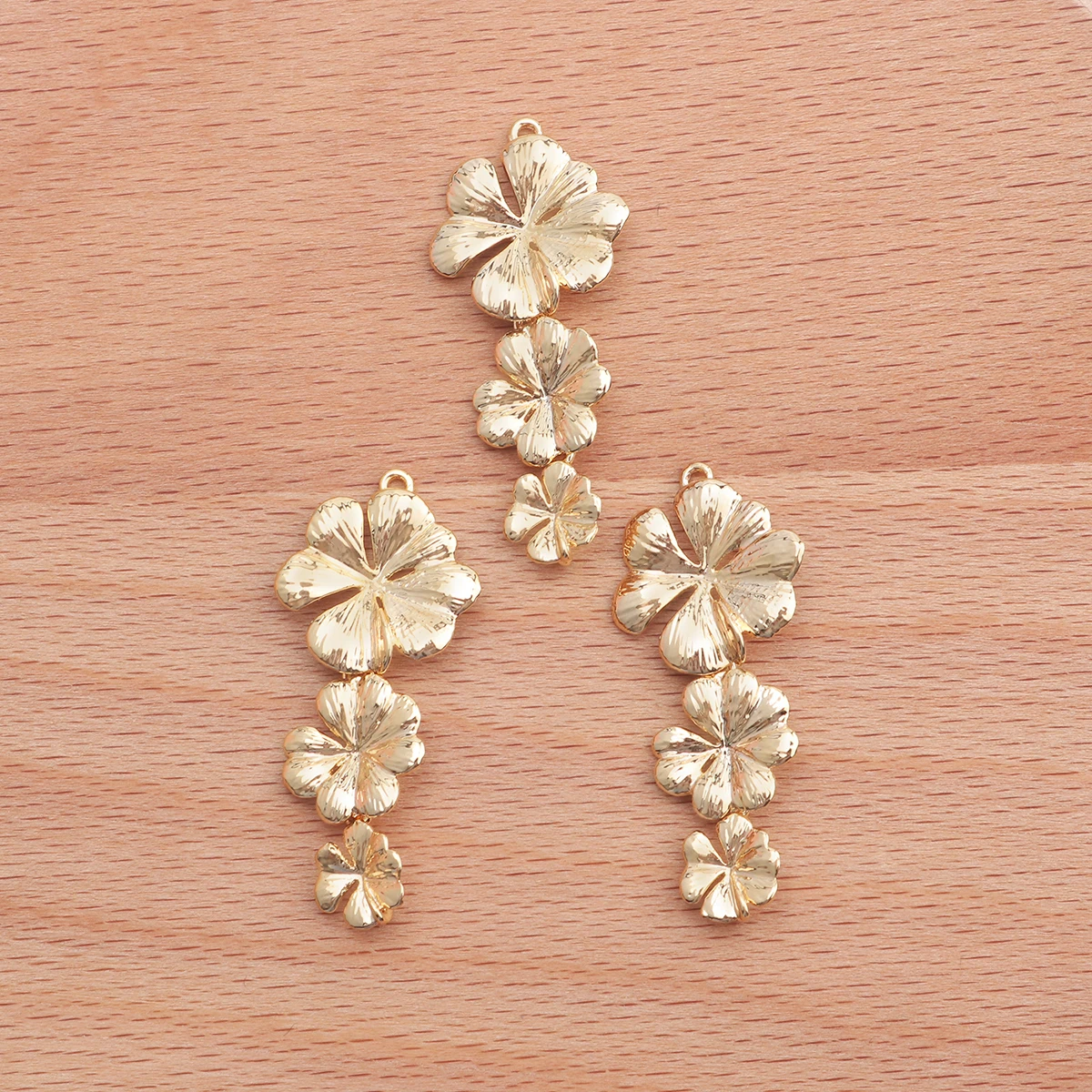 GUFEATHER M336, ювелирные аксессуары, 18k позолоченный, diy кулон, форма цветка, ручная работа, diy серьги, изготовление ювелирных изделий, 10 шт./партия