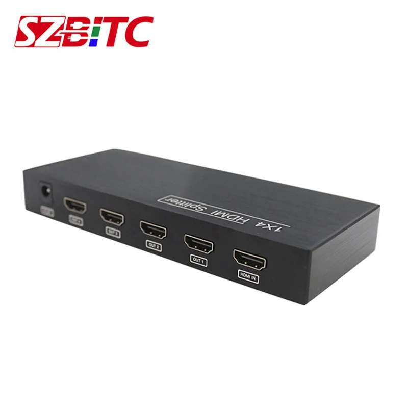 SZBITC 4K 1x4 HDMI сплиттер 1 в 4 Выход видео распределитель преобразователь 30 Гц 3D EDID RS232