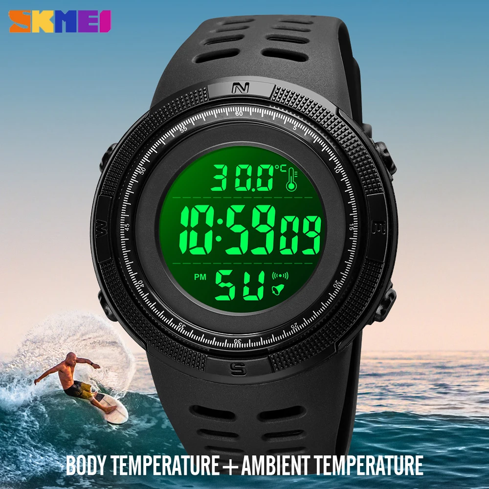 

Skmei 1681 Sport Digital Men's Watch Long Battery Life Alarm Clock Ambient Temperature Electronic Wristwatches Male reloj hombre