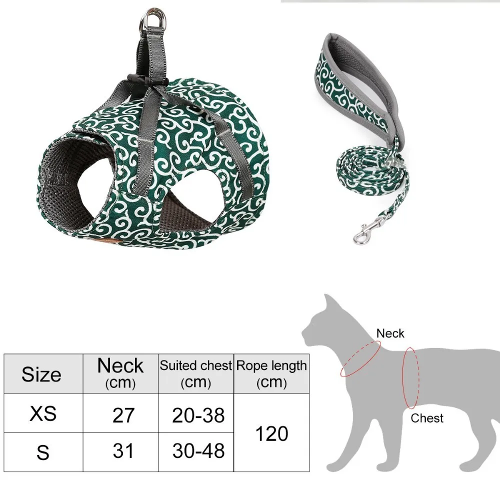 Шлейка поводок в японском стиле для кошек комплект дышащая сетчатая жилетка