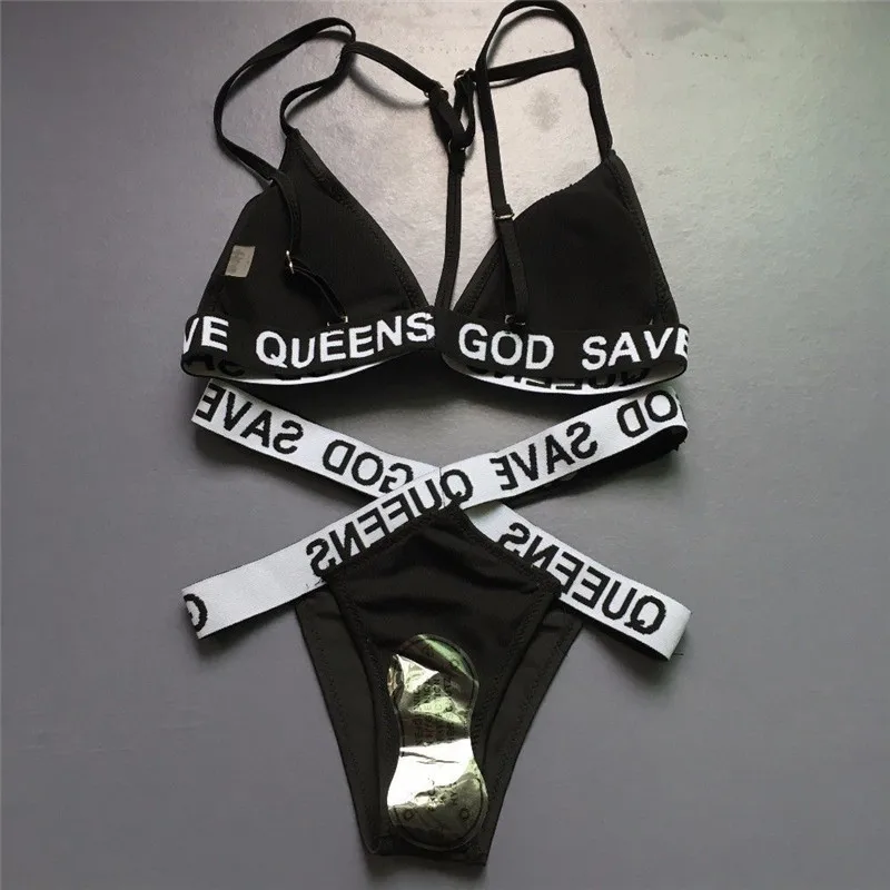 Купальник бикини женский с надписью God Save Queen|Купальники| |