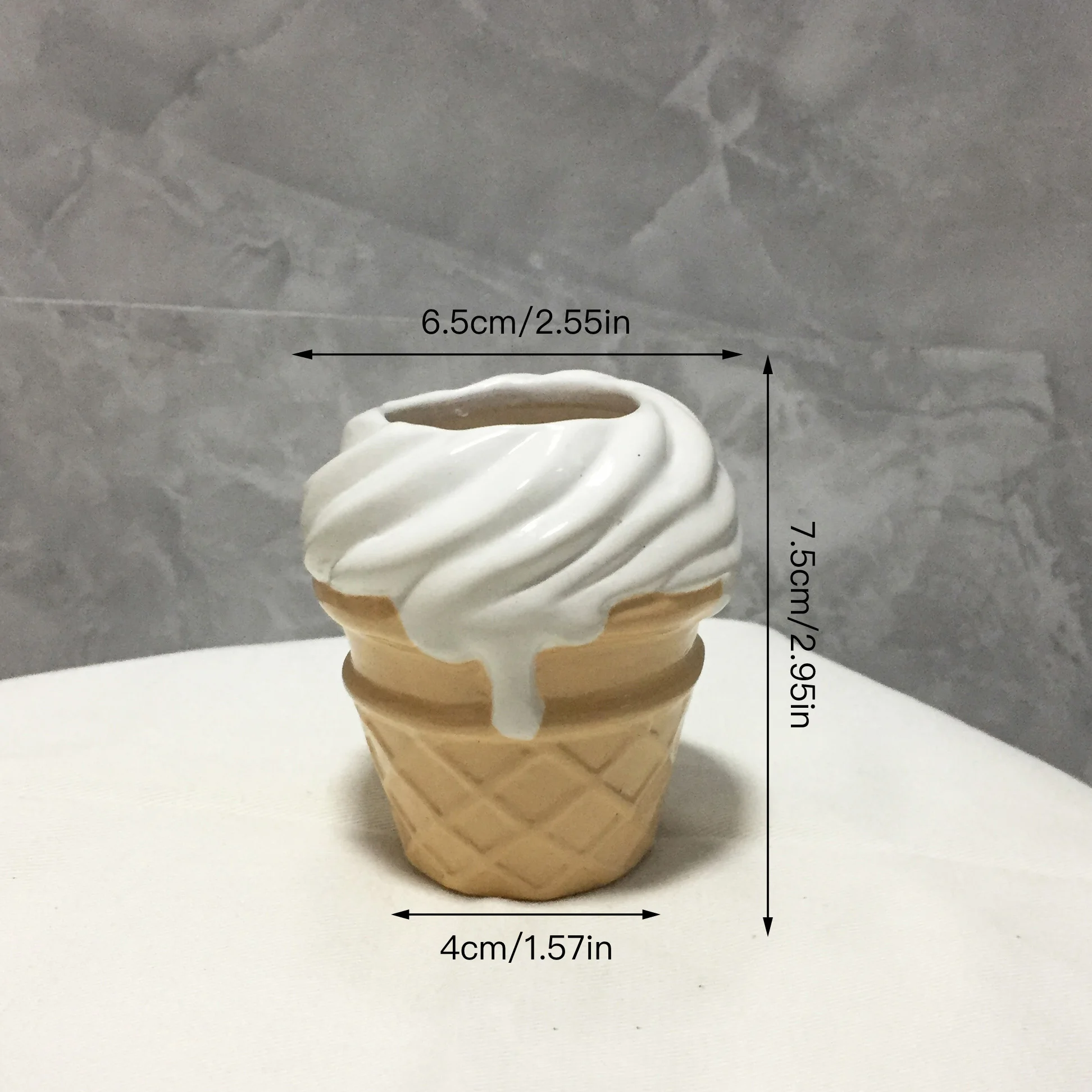 Cute Flower Pot Plant Vase Ice Cream Ornaments Home Decor Garden Decoration Bonsai Ceramic Planter Succulent | Дом и сад