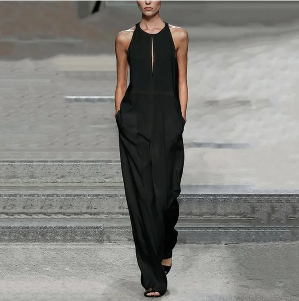 2021 Summer Rompers Womens Jumpsuits Bohemian Overalls Casual Loose Straight Pants Playsuit Women's Trousers Plus Size