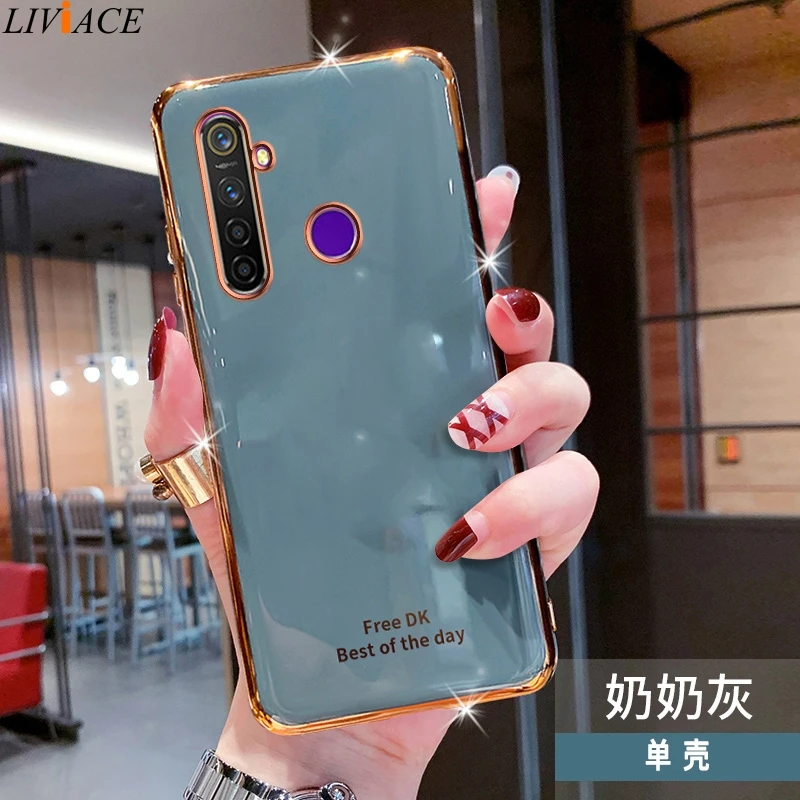 luxury gold plating silicone phone case for oppo realme 5 6 7 pro 5g 5i 6i c3 6s gt c21 a5 a9 2020 glitter soft back cover free global shipping
