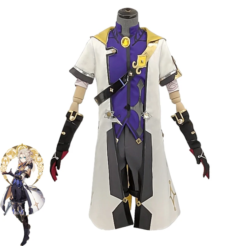 

Game! Genshin Impact Alchemist Albedo Cosplay Costume Men Fancy Uniforms Top Pants Coat Halloween Carnival Outfits Custom Made