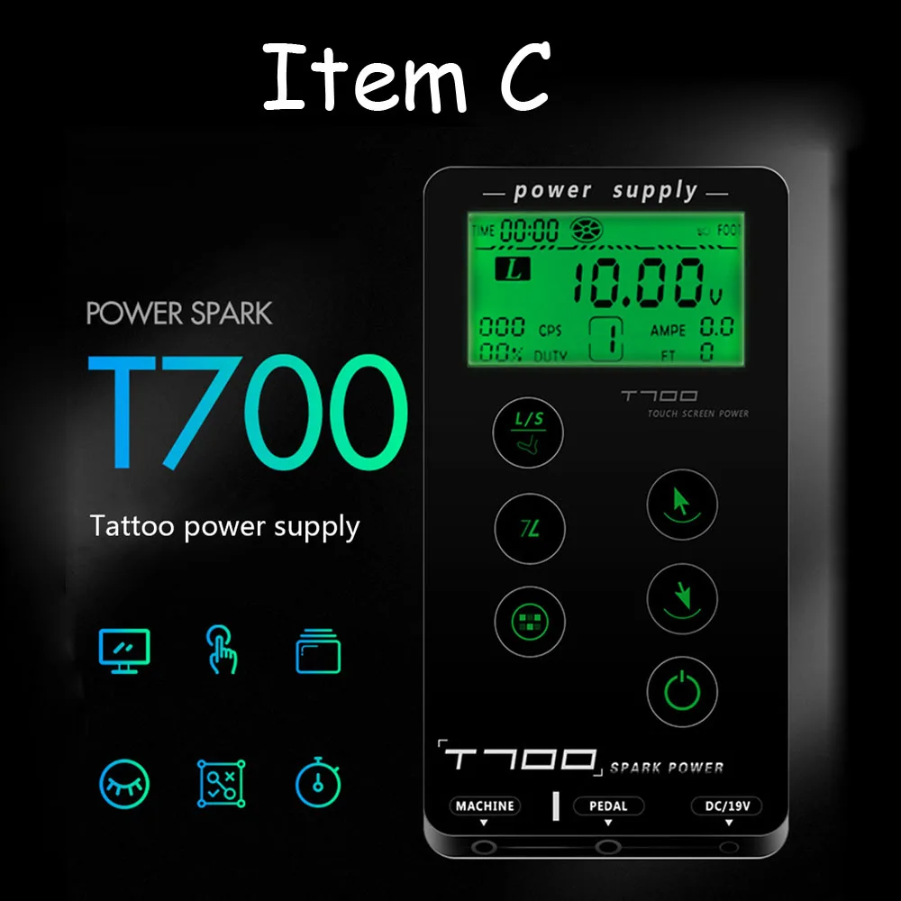 Item C Hp-2 Татуировка питания цифровой питания ЖК-дисплей черный/серебристый/белый для комплектов машины - Цвет: Item C