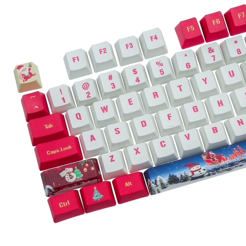 

108 Keys OEM PBT Dye Sub Keycaps Full Set Mechanical Keyboard Keycaps PBT Dye-Sublimation Keycaps Christmas
