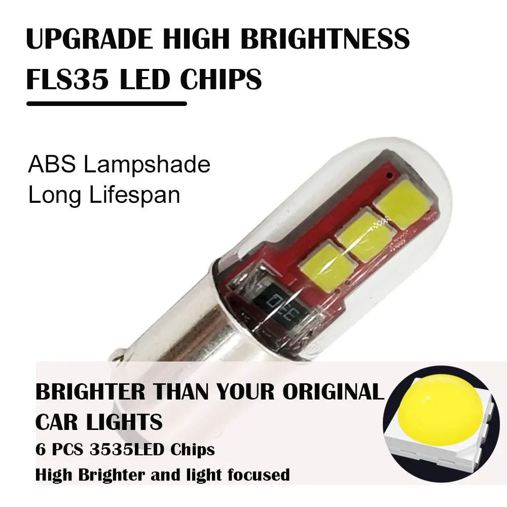 2 шт. BA9S T4W H6W светодиод 6SMD 3535 супер яркий Автомобильный номерной знак свет авто