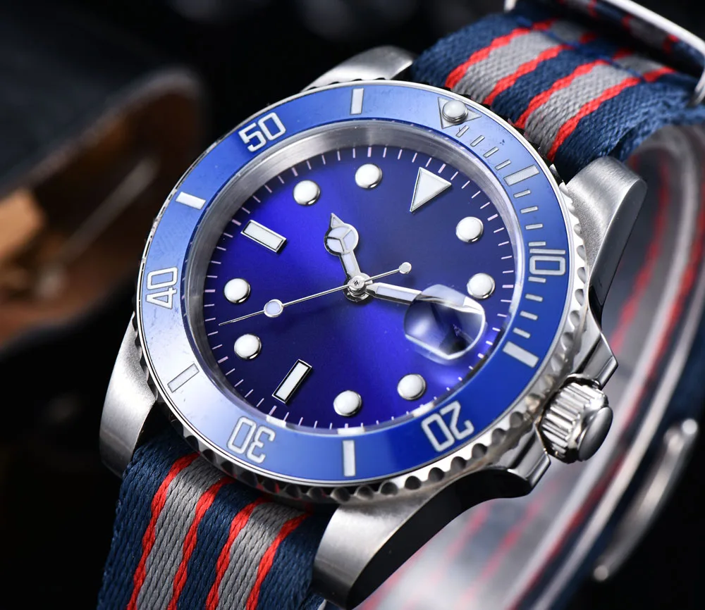 

NH35A Movement No Logo Automatic Men Watch Sapphire Crystal Ceramics Bezel Watches Screw Crown 10Bar Waterproof 2021 Wristwatch