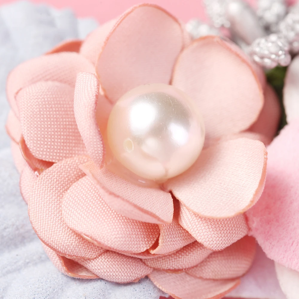 Newborn Baby Headband Flower Bows Pearl Girls Hairband Fashion Nylon Elastic Hair band For Kids Toddler Accessories | Детская одежда и