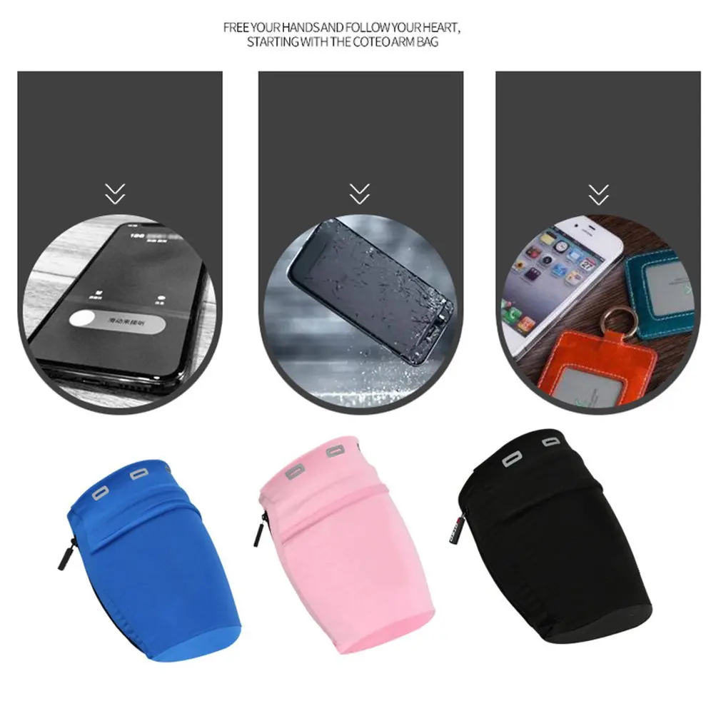 

Women Men Practical Anti Slip Exercise Side Pocket Stretch Workout Phone Pouch Gym Armband Elastic Fitness Holder