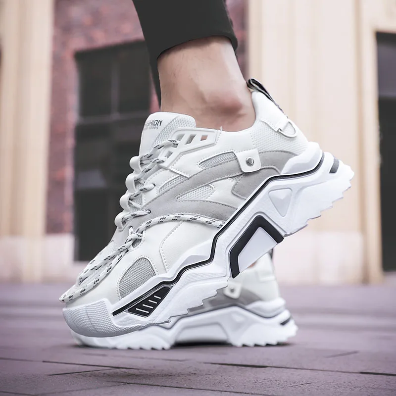 Мужская спортивная обувь для бега на толстой подошве дышащая модные мужские