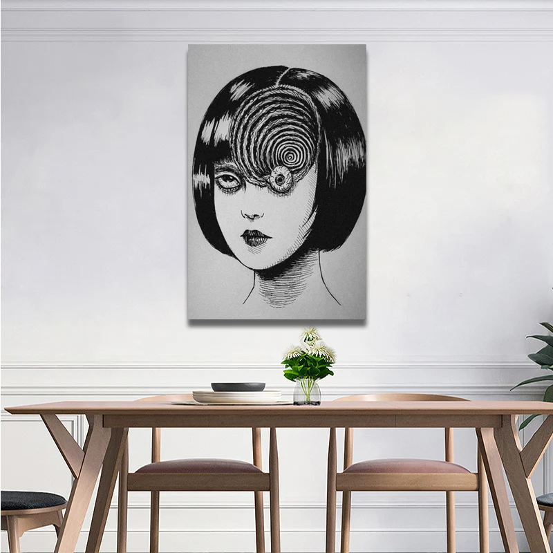 

Spiral Girl Junji Ito Terror Art Decoration Prints Home Decor Canvas Dorm Living Room Bedroom Painting Wall Art Poster