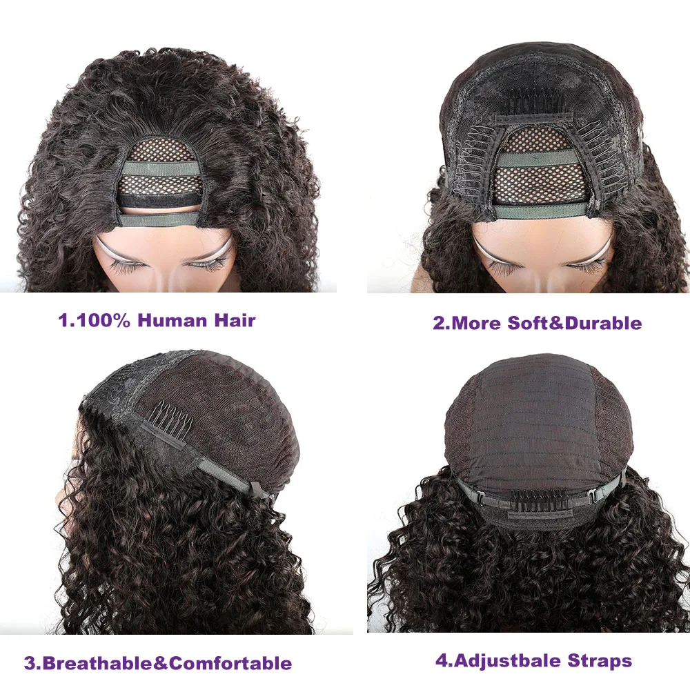 Парик Bliss с U-образной частью человеческие волосы курчавый прямой парик афро