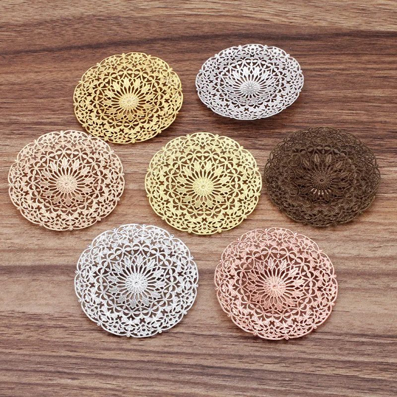 Винтажные филигранные подвески для волос круги разных цветов 55 мм аксессуары