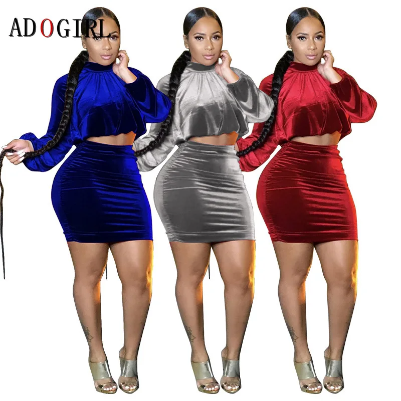 Adogirl комплект из двух предметов для женщин Бархатный спортивный костюм модные