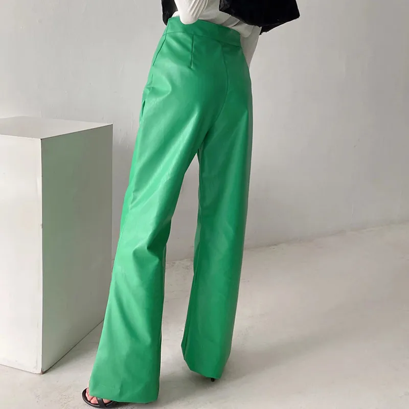 Винтажные повседневные брюки Sungtin из искусственной кожи женские осенне-зимние