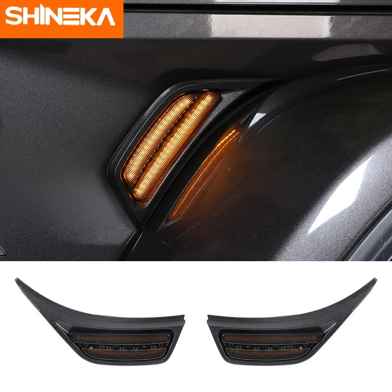 

SHINEKA Car Front Fender Retrofit Light Lamp Decoration Cover Accessories For Jeep Gladiator JT For Jeep Wrangler JL 2018-2021