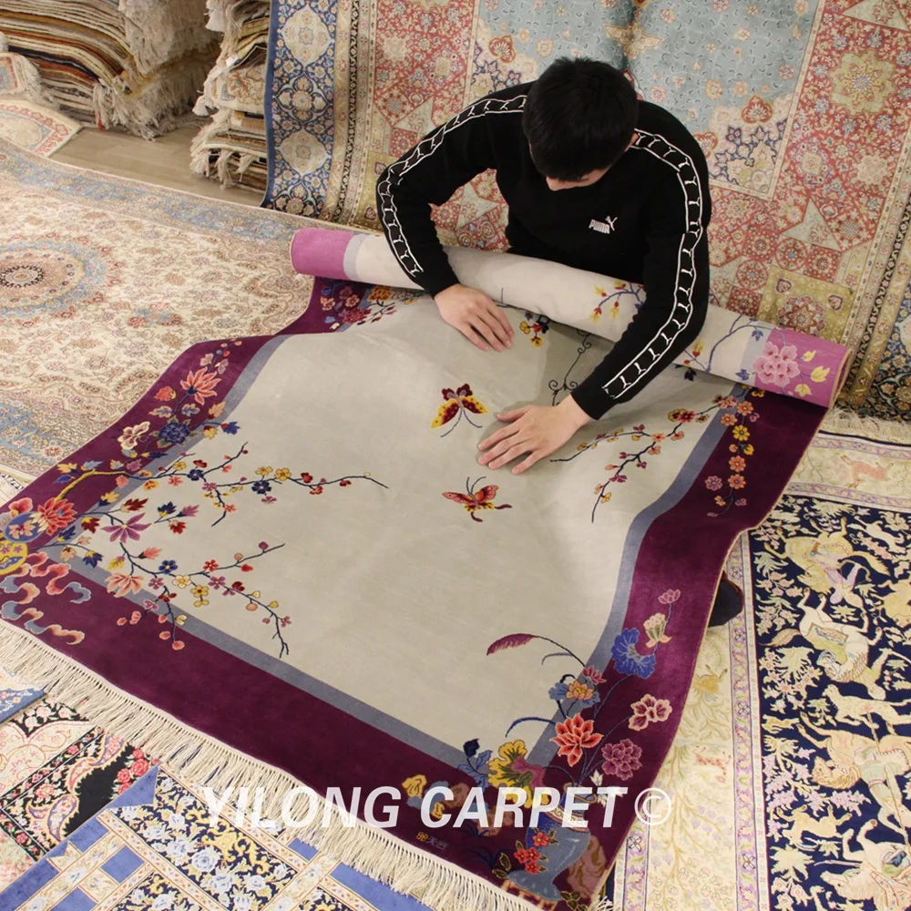 YILONG 4 'x 6' ручной работы китайский художественный Декор шелковый ковер богатый