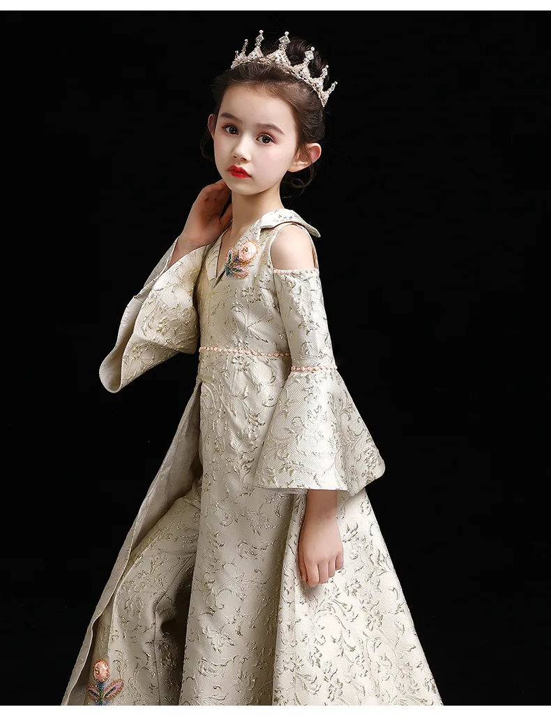 Роскошный чехол со шлейфом Платья принцессы для девочек 2021 Новые Девушки