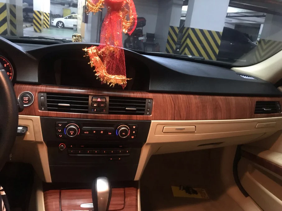 High Glossy Wood Grain Textured Vinyl Sticker Decal Roll Car Interior DIY Film Wrap Automobiles Waterproof Vinyl 7 Sizes Choice