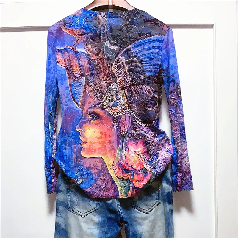 

Korean Vintage print t shirt women long sleeve graphic tees modis tshirt tops 4XL Loose tee shirt femme 2020 autumn new arrival