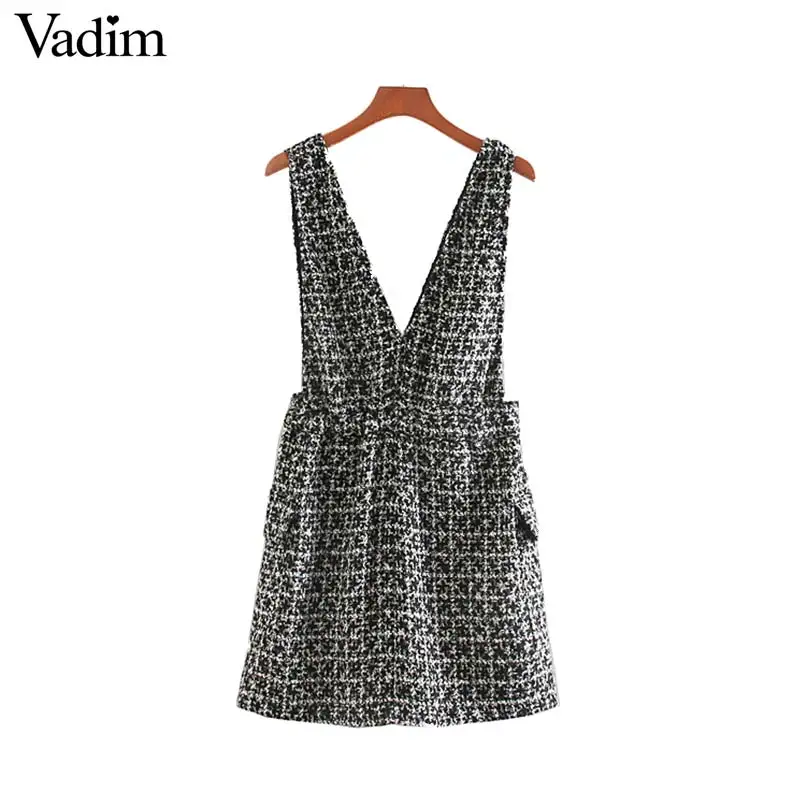 Женское элегантное платье vadim твид юбка на отстёгивающихся бретелях одежда