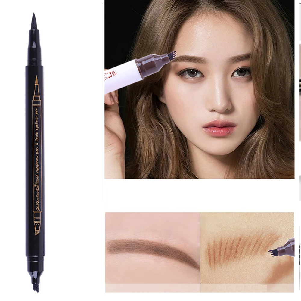 5 стилей черная жидкая подводка для глаз карандаш водостойкий двойная головка