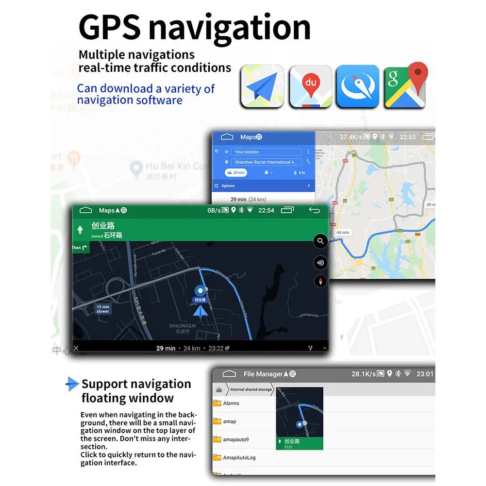9-дюймовый автомобильный GPS-навигатор Wi-Fi Bluetooth радиоприемник Android 8 1 16G HD сенсорный
