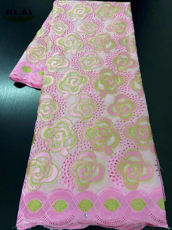 

NIAI blue african swiss dry voile lace in switzerland 2020 high quality lace nigerian soft 100% cotton lace dubai fabrics NI3233