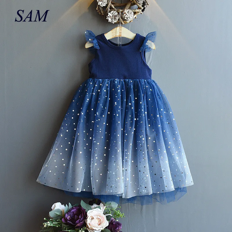 Детское платье-пачка с блестками рукавами-лепестками | Детская одежда и обувь