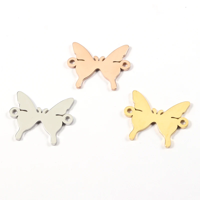 

Stainless Steel Highly Polished 20*25mm Bracelet Connector Charm Butterfly Charms DIY Jewelry Pendants 20pcs/lot