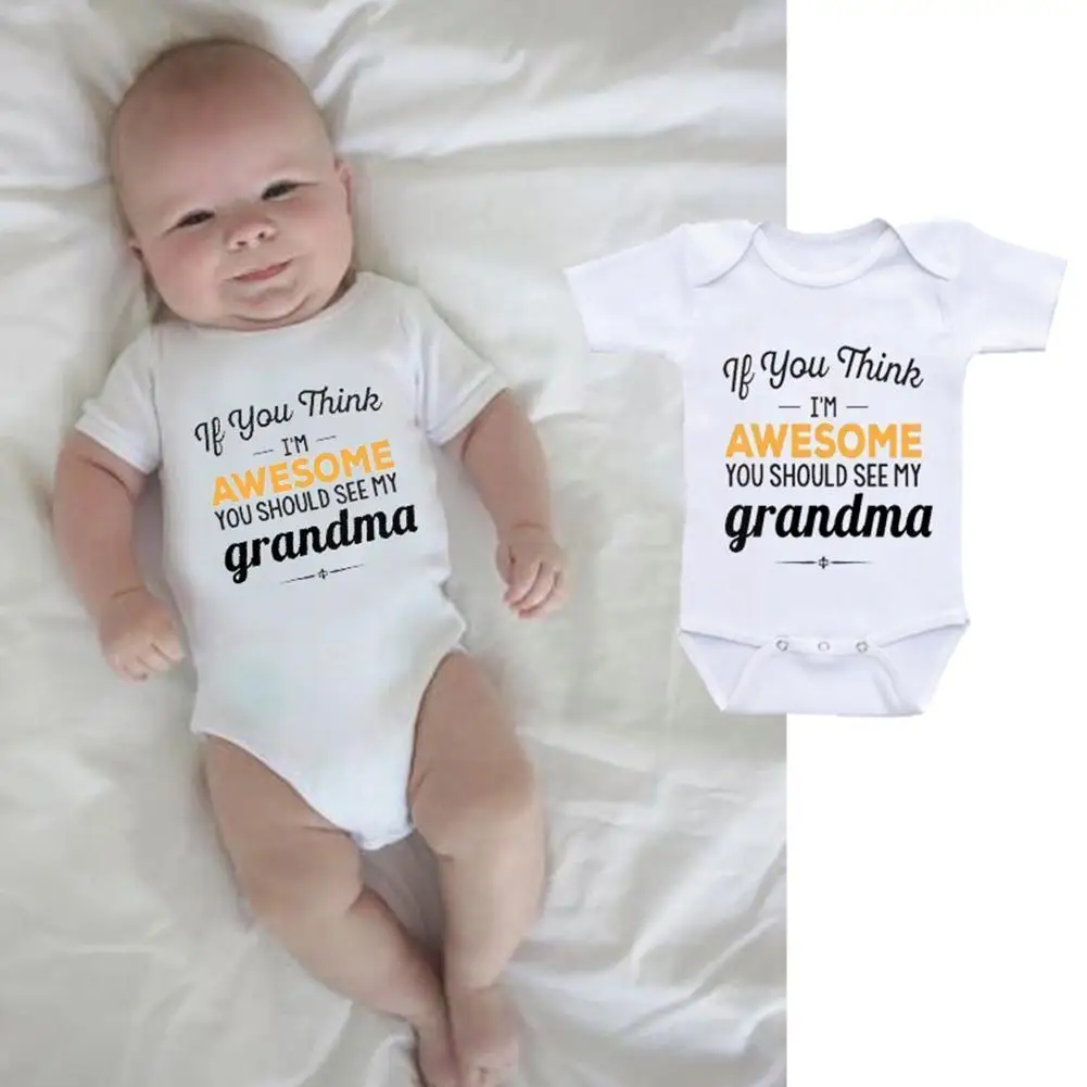 

Детская одежда с коротким рукавом, одежда для девочек и мальчиков, хлопок, белый дизайн, комбинезоны, костюмы, дядюшка, бабушка, S1v3