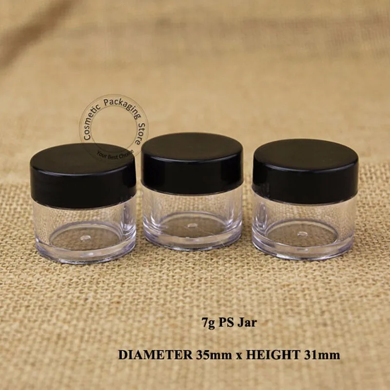 100pcs/Lot Promotion 7g Plastic Cream Jar Empty PS Women Cosmetic 7ml Small Container Refillable Vial Eyeshadow Bottle | Красота и