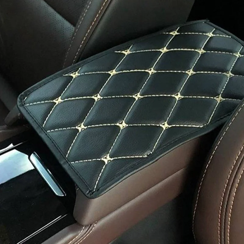 

Universal Car Amrest Box Leather Cushion Car Seat Armrest Box Pad Auto Armrest Pad Cover Auto Center Console Box PU Mat